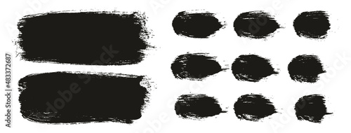 Round Brush Thick Long Background & Straight Lines Mix Artist Brush High Detail Abstract Vector Background Mix Set 