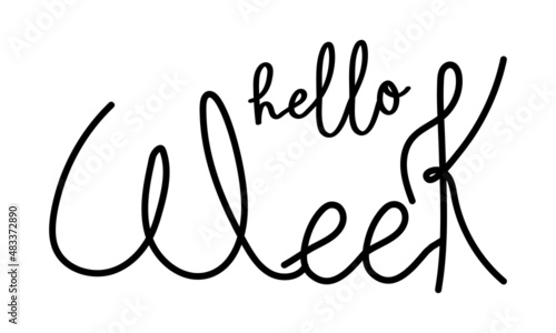hello week lettering design