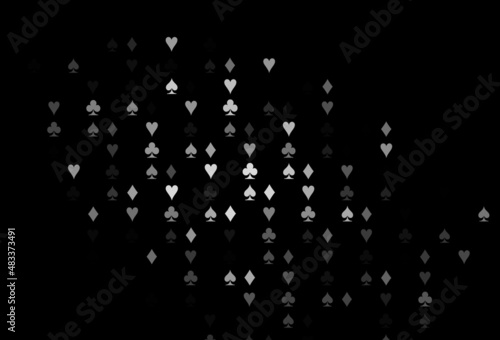 Dark Silver, Gray vector texture with playing cards.