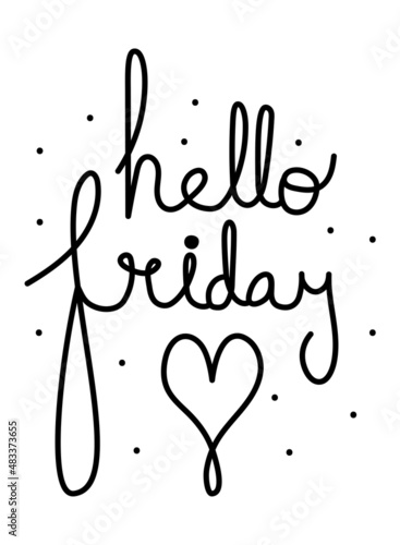 hello friday lettering design