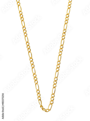 Gold jewelry. Gold chain necklace isolated