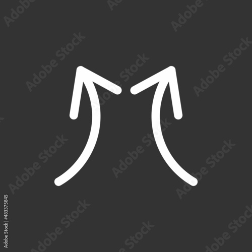 Upward Curved Direction Icons