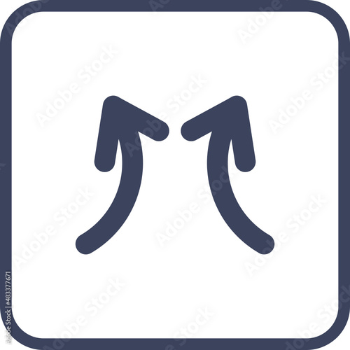 Upward Curved Direction Icons
