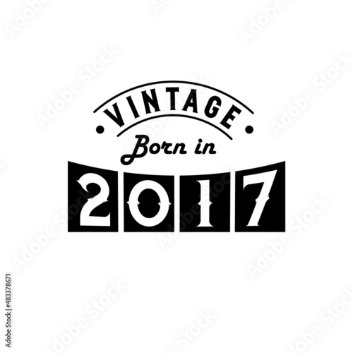 Born in 2017 Vintage Birthday Celebration, Vintage Born in 2017