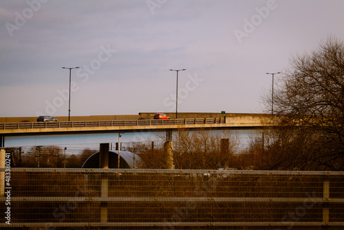 morning commute over the bridge 