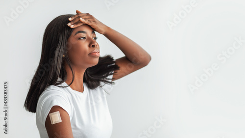 Black Woman Suffering From Fever After Vaccine