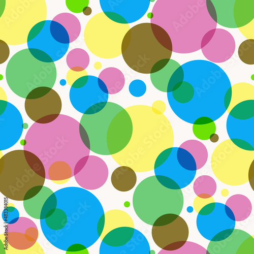 Abstract background. Seamless vector pattern with bright colored circles.