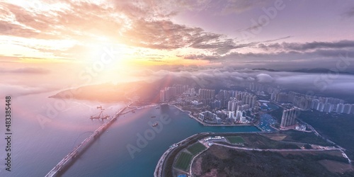 Canvas Print Panorama aerial view of Hong Kong City - Tseung Kwan O