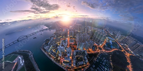 Photography Panorama aerial view of Hong Kong City - Tseung Kwan O
