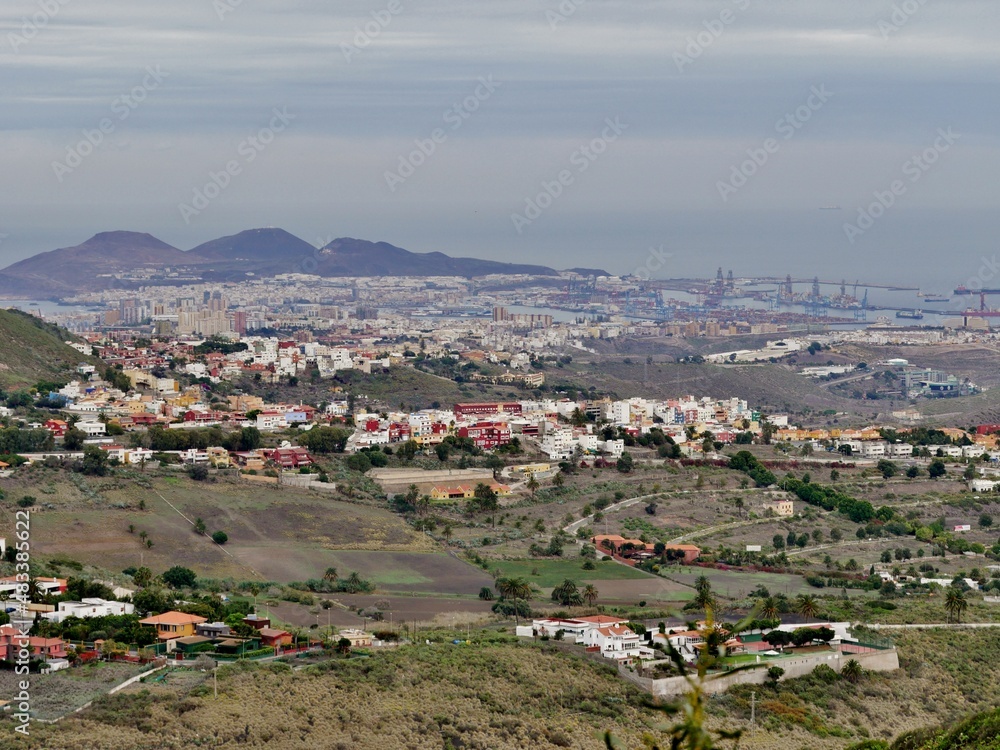 Blick vom Pico Bandama nach Las Palmas