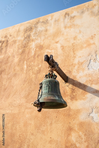 old metal bell on the island of crete