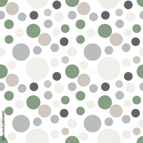 Fototapeta Naklejka Na Ścianę i Meble -  Stunning, trendy seamless pattern of colored balls in a simple flat style. For children s clothing, fashionable fabrics, home decor, backgrounds, postcards and templates, packaging, paper