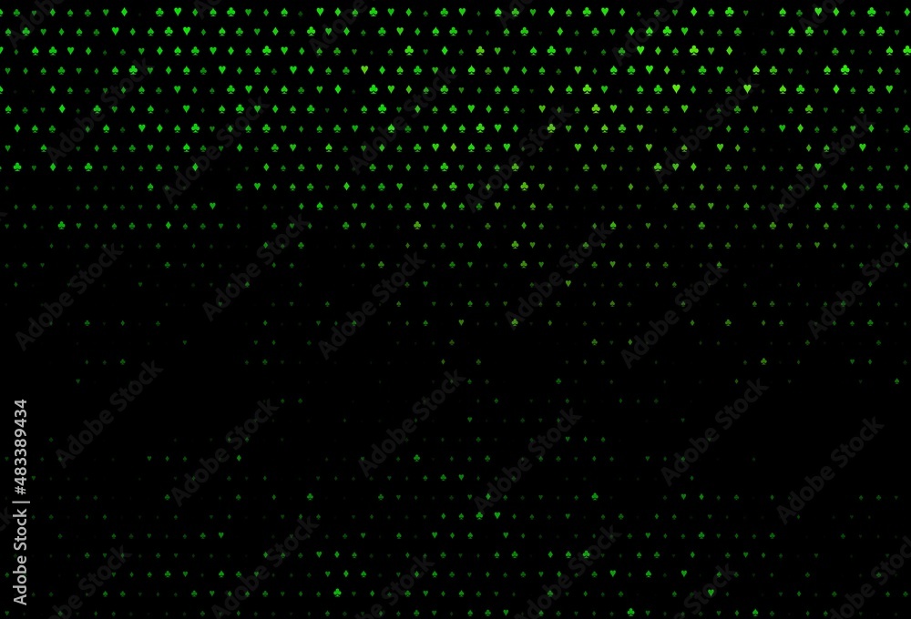 Dark green vector template with poker symbols. Dark green vector template with poker symbols.