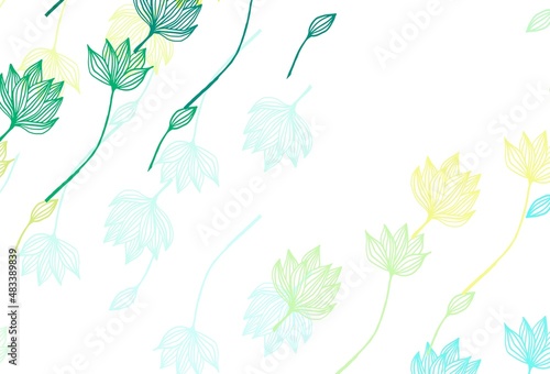 Light Green, Yellow vector doodle cover.