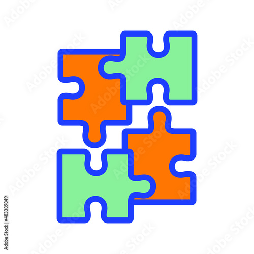 Jigsaw Isolated Vector icon which can easily modify or edit