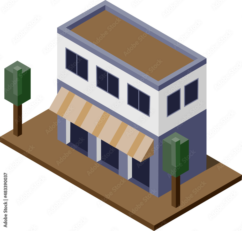 Fototapeta premium Isometric apartment isolated on white
