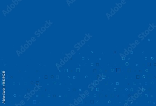 Light BLUE vector layout with circle spots, cubes. photo