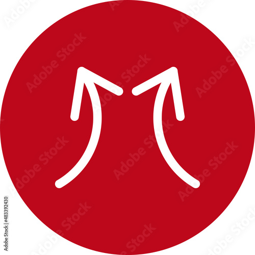 Upward Curved Direction Icons