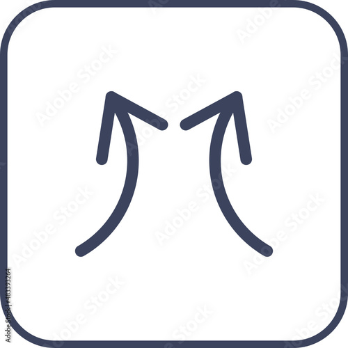 Upward Curved Direction Icons
