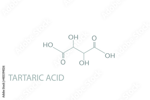 Tartaric acid molecular skeletal chemical formula.	