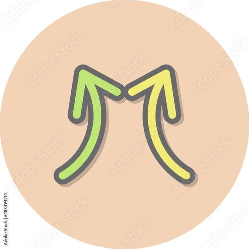 Upward Curved Direction Icons