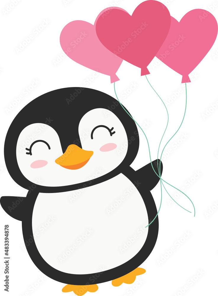 Obraz premium Valentine Penguin
