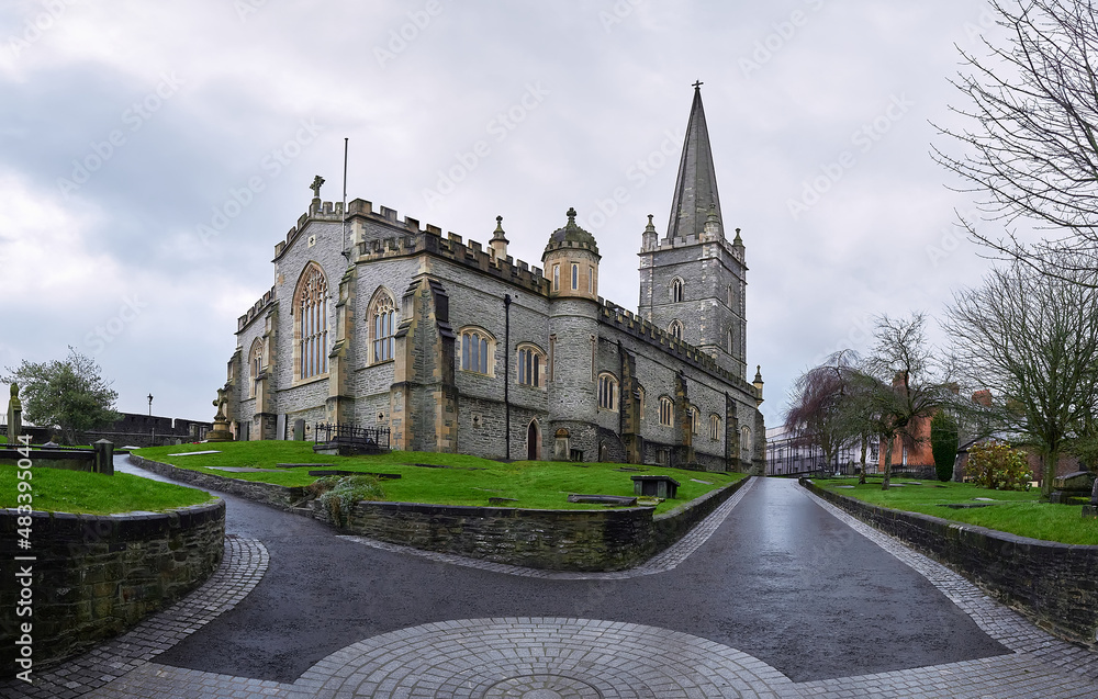 St Columb's Cathedral. city of Derry, Northern Ireland. panorama format