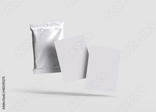 3d rendering mock up Matte sTAND UP pOUCH