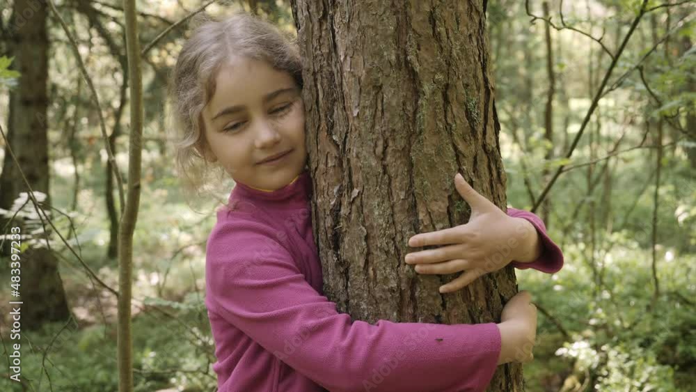 Save Earth Green Planet. Child Girl Hugging Tree Trunk in Park, Nature Life Love. Contented Little Girl Hugging Large Tree With Blissful Expression of Nature Conservation. Harmony Calm Relaxation. Save Earth Green Planet. Child Girl Hugging Tree Trunk in Park, Nature Life Love. Contented Little Girl Hugging Large Tree With Blissful Expression of Nature Conservation. Harmony Calm Relaxation.