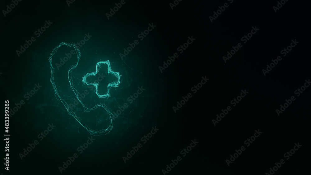 Call medical icon with plexus effect. Connected lines with dots. Illustration Call medical icon with plexus effect. Connected lines with dots. Illustration