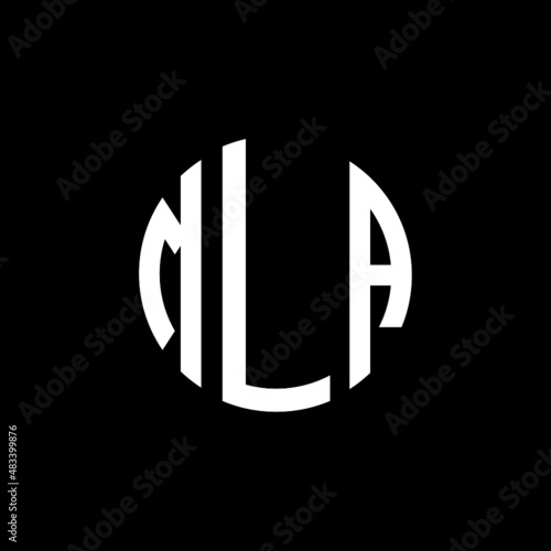 MLA letter logo design. MLA modern letter logo with black background. MLA creative  letter logo. simple and modern letter MLA logo template, MLA circle letter logo design with circle shape. MLA   photo