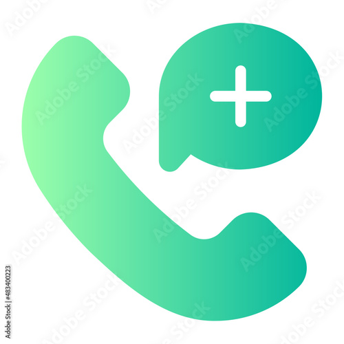 emergency call gradient icon