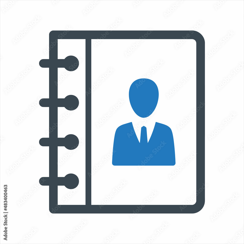 Address book icon. Vector and glyph Address book icon. Vector and glyph