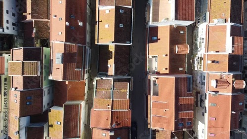 Vista aérea dos telhados da Nazaré. Este tipo de telhado em barro é muito típico na construção portuguesa. photo