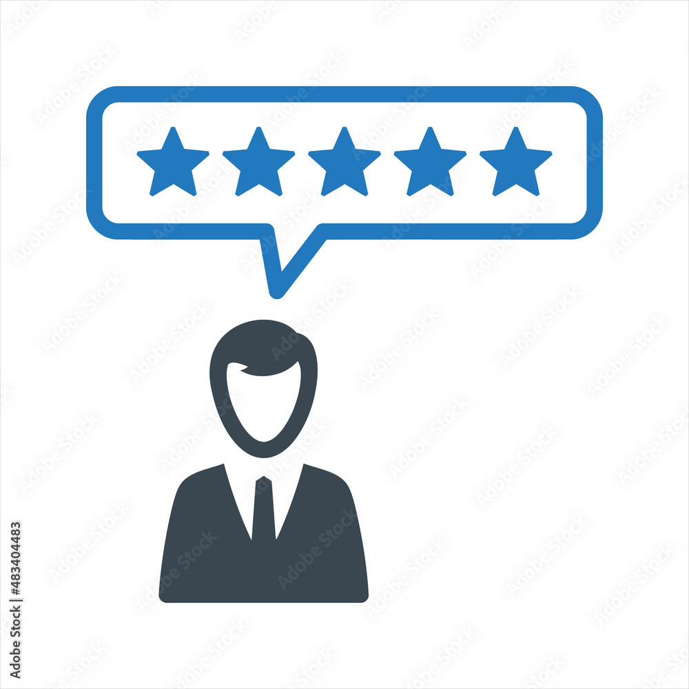 Customer satisfaction rating icon. Vector and glyph Customer satisfaction rating icon. Vector and glyph