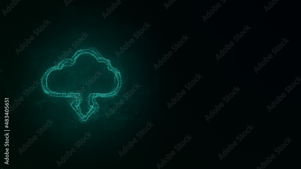Cloud download icon with plexus effect. Connected lines with dots. Illustration Cloud download icon with plexus effect. Connected lines with dots. Illustration