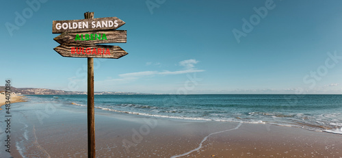Sandstrand am Goldstrand an der Bulgarischn Schwarzmeerküste