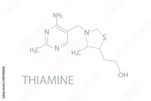 Thiamine molecular skeletal chemical formula.	