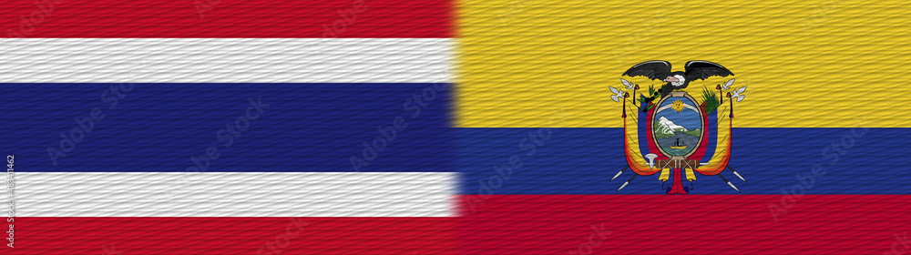Ecuador and Thailand Thai Fabric Texture Flag – 3D Illustration Ecuador and Thailand Thai Fabric Texture Flag – 3D Illustration