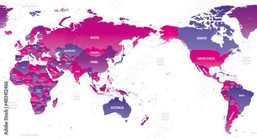 World detailed political map with lables