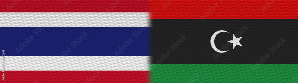 Libya and Thailand Thai Fabric Texture Flag – 3D Illustration Libya and Thailand Thai Fabric Texture Flag – 3D Illustration