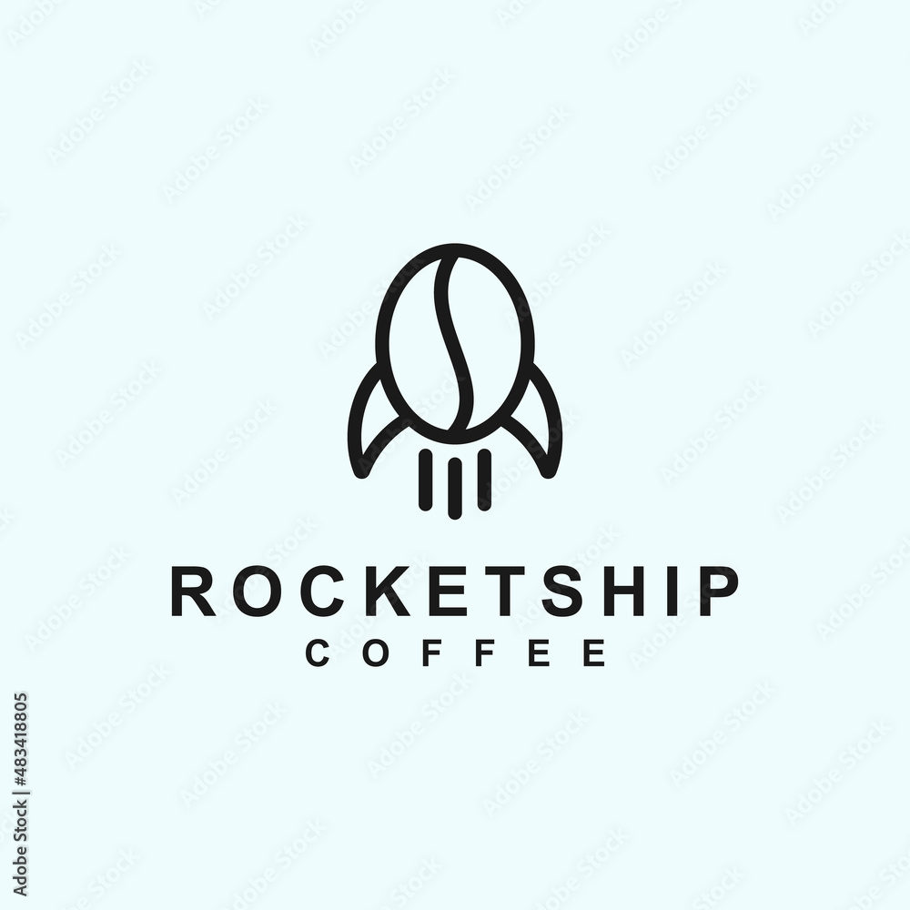 Obraz premium coffee rocket logo. restaurant logo
