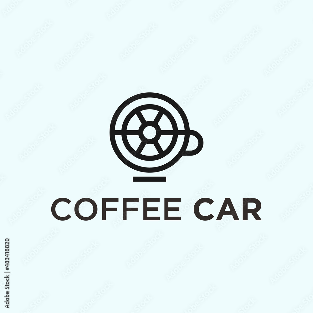 coffee wheel logo. cafe logo