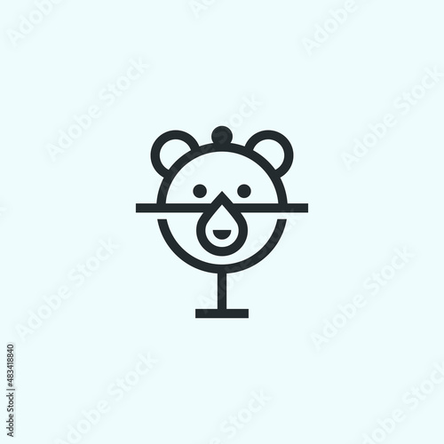 bear drink logo. restaurant logo