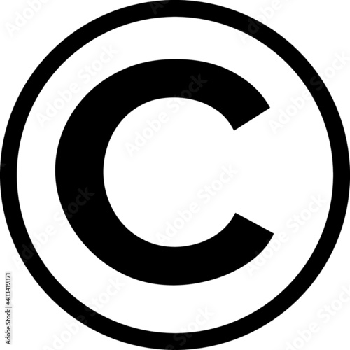 Copyright symbol icon. C letter in circle , vector eps format eps