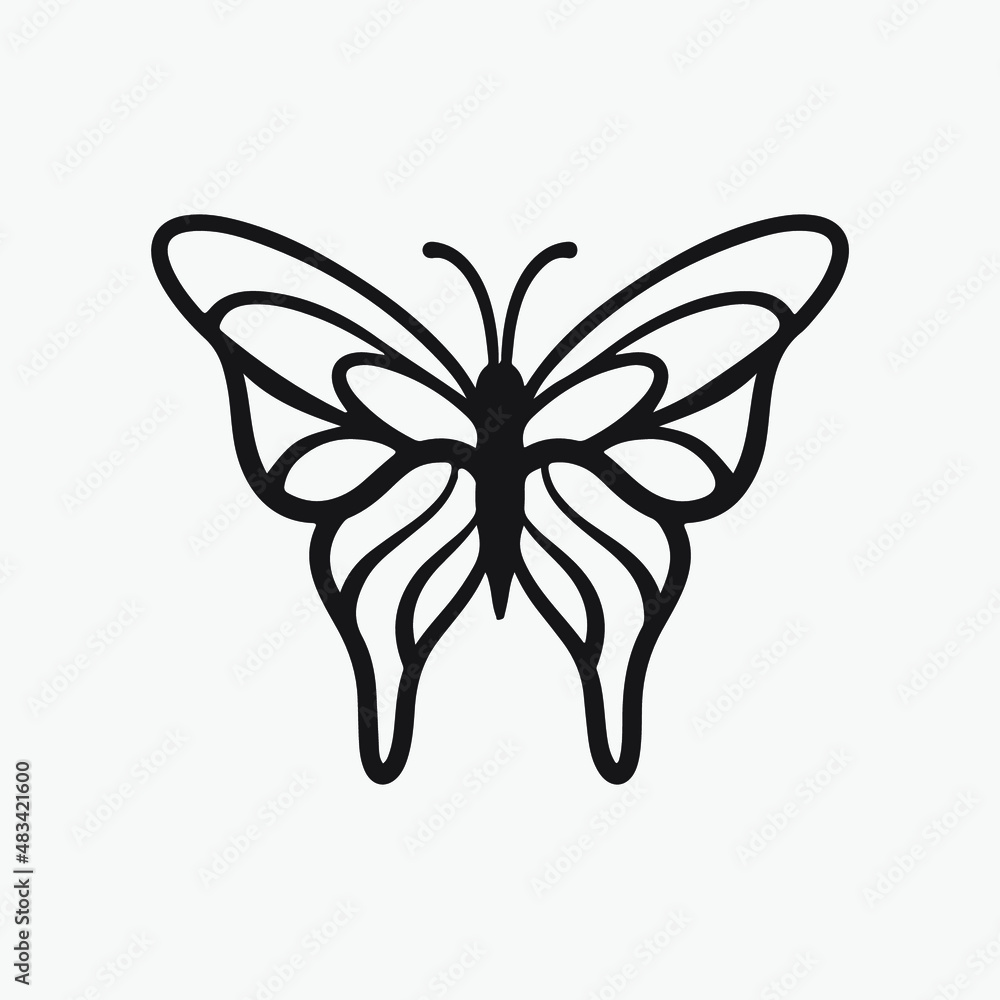 Butterfly drawing vector illustration. Butterfly drawing vector illustration.