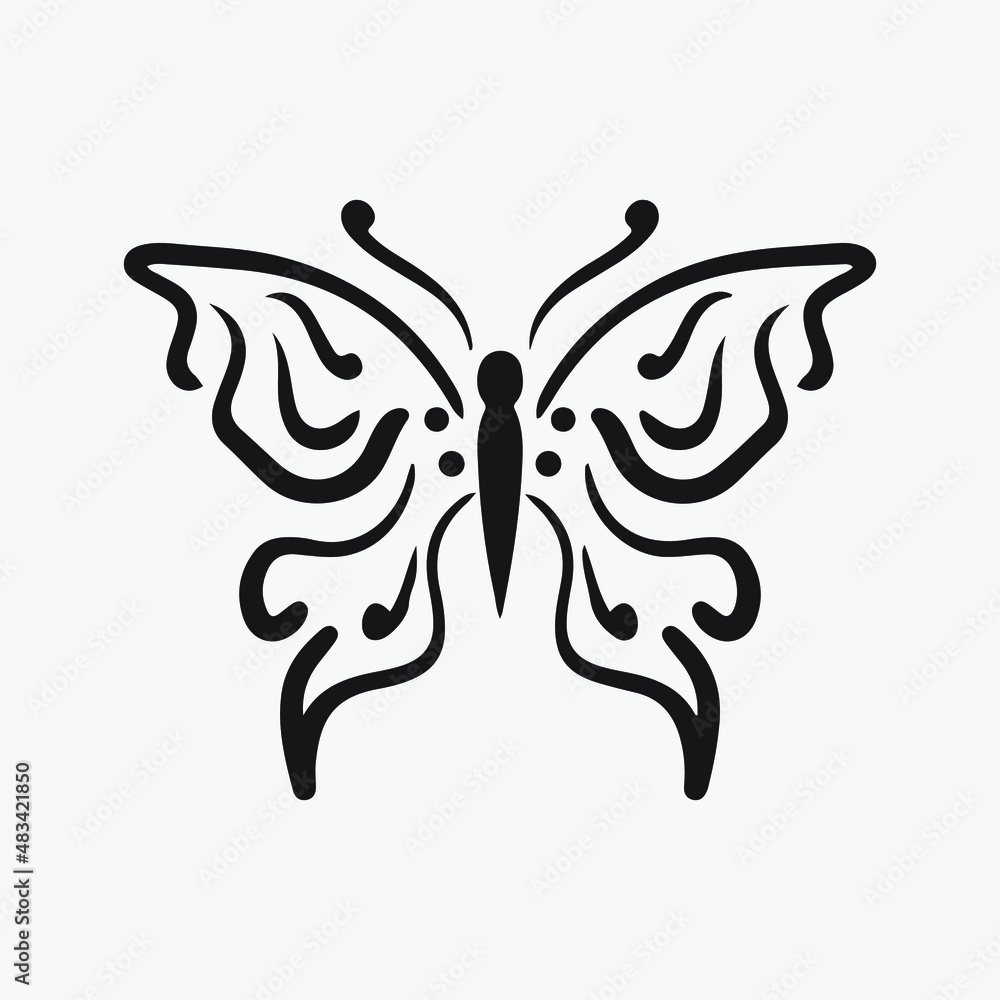 Butterfly drawing vector illustration. Butterfly drawing vector illustration.