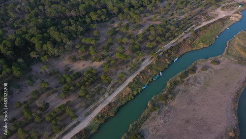 Aerial view Antalya river.