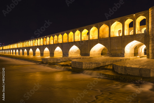 Bridge of Si-o Se Pol at sunrise, Esfahan, Iran