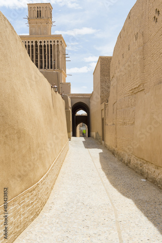 Castle and mansion of Aghazadeh and its windcatcher, Abarkook, Yazd Province, Iran photo